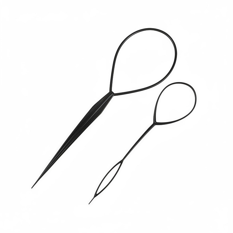 2PCS(Large+Small) Black Plastic Magic Hair Braidong Ponytail Maker Hairpin Styers Styling Hairdressing Accessories Pull Pins Needle Dish for Women