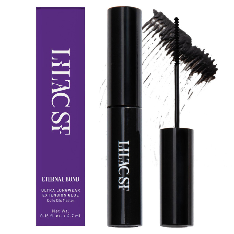 Lilac St - Eternal Bond (Black) - Lash Cluster Glue - Mini Mascara Wand Applicator - Strong & Flexible Hold - Waterproof - Sensitive Eyes Safe - Crue