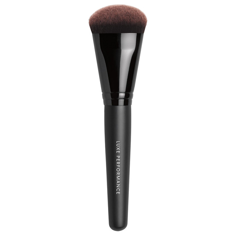 bareMinerals Luxe Performance Synthetic Face Brush for Flawless Coverage, Pair with Liquid or Pressed Powder Foundation, Vegan