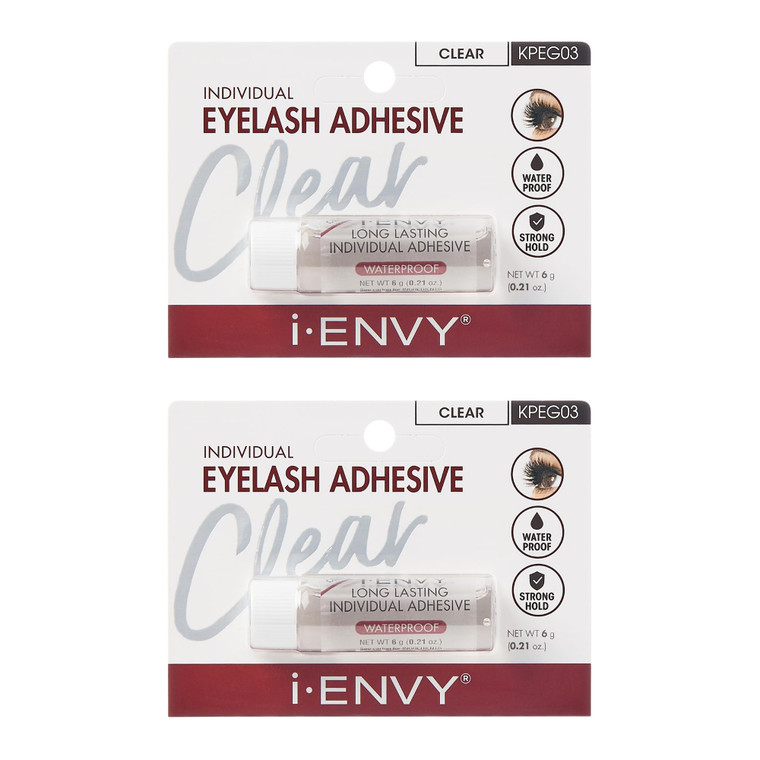 i-Envy Semi-Permanent Lash Glue Adhesive for Individual Cluster Lashes & Lash Extension, Waterproof Strong Hold, Long-Lasting Up to 2 Weeks, Latex-Fr