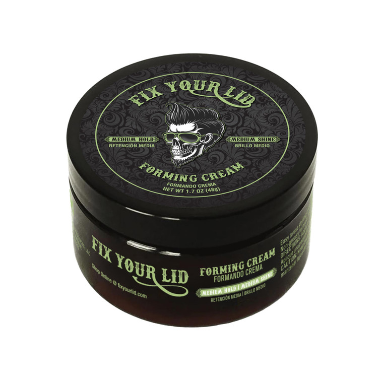Fix Your Lid Forming Cream 3.75 oz Medium Hold Hair Cream For Men - Mens Hair Gel Medium Shine - All Day Hold Styling Cream For All Hairstyles - Easy