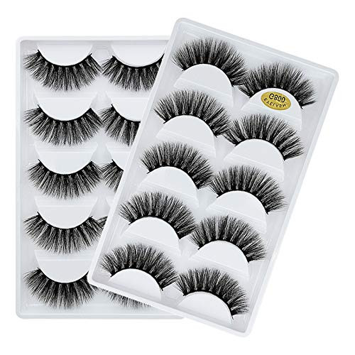 ?Vayator 10 Pairs/Set 3D Mink Lashes Natural False Eyelashes Dramatic Volume Fake Lashes Makeup Eyelash Extension Silk Eyelashes (G800)