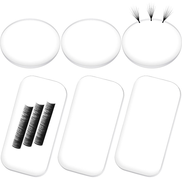 Maitys 6 Pieces Eyelash Extension Silicone Pads - Reusable Adhesive False Eyelash Holder for Loose Lash Grafting Gasket Pallet (Clear)