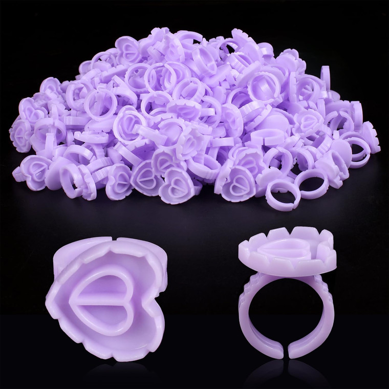 200PCS Disposable Plastic Glue Rings for Eyelash Extensions, used for eyelash extension surgery, nail art glue cups, makeup items required for eyelas