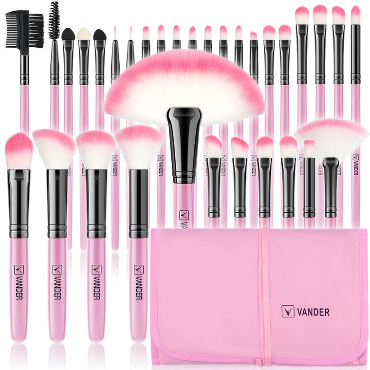 Makeup Brushes, VANDER 32pcs Makeup Brush Set Professional Soft Synthetic Foundation powder concealer blending Make up Brushes, eye shadow blush face