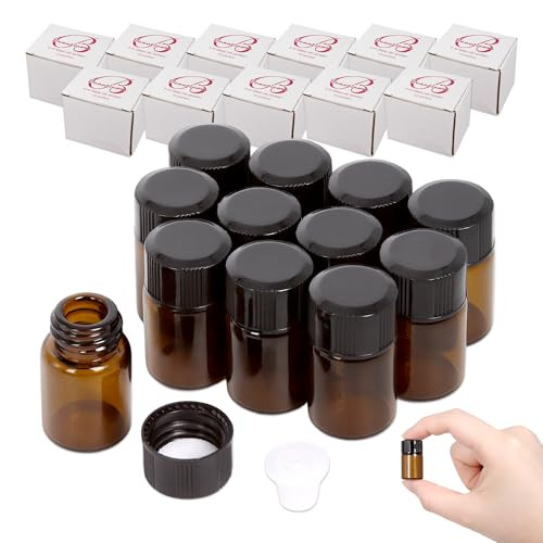 Beauticom 2ML Amber Glass Vial 144 Pieces with Orifice Reducer