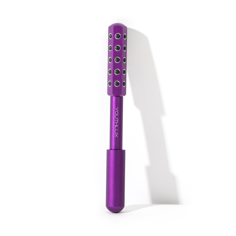 YOUTHLUX Radiance Roller  Germanium Stone Facial Massage Tool for Lifting, Sculpting, De-Puffing, Glow Boost, Energizing & Cooling Effect (Purple)