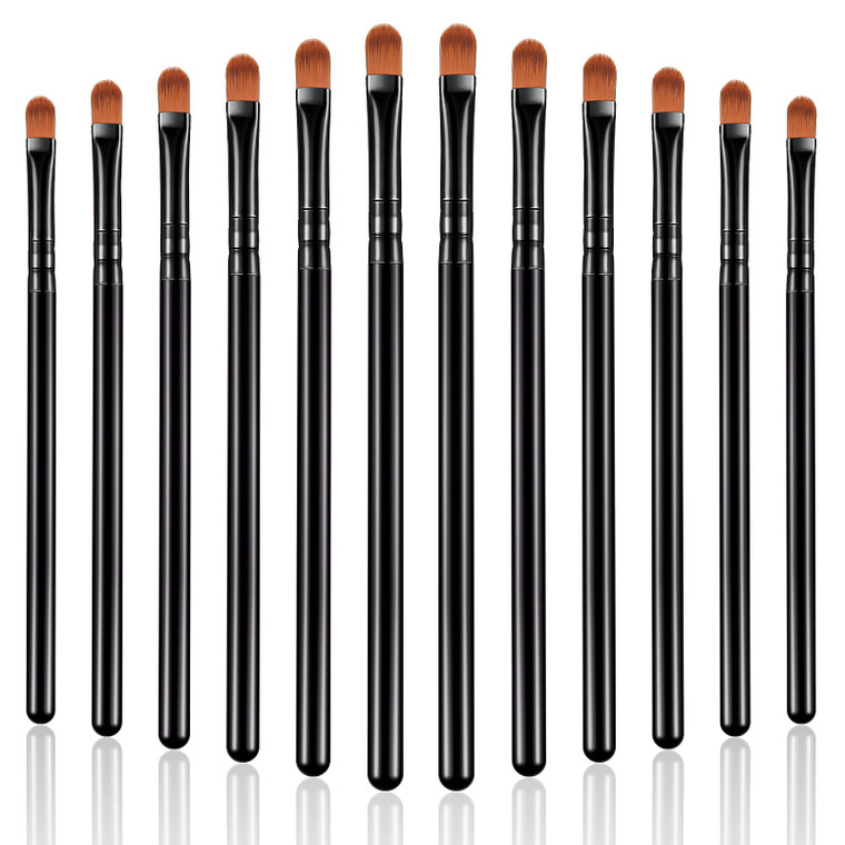 12 Pieces Small Concealer Brush Flat Lip Concealer Brush Under Eye Synthetic Fiber Makeup Eyebrow Outline Foundation for Concealing Blending Setting