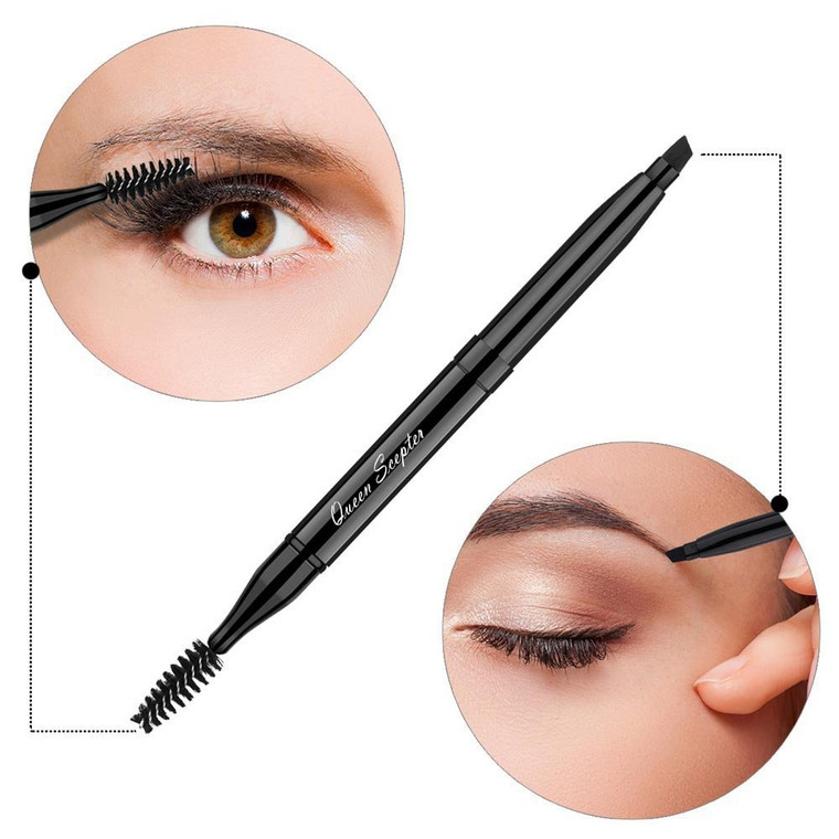 Makeup Brush Eyeshadow Brush Double Sided Eyebrow Brush and Eyelash Brush With Cap for Travel, Retractable Makeup Brush Angled Eye Brow Brush Conceal
