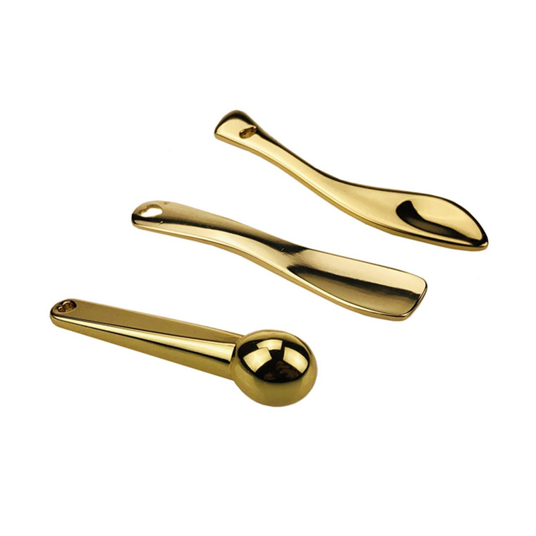 GOERTI 3Pcs Metal Makeup Spatula Mini Spoon and Eye Cream Massage Sticks Beauty Scoop for Facial Cosmetic Face Cream