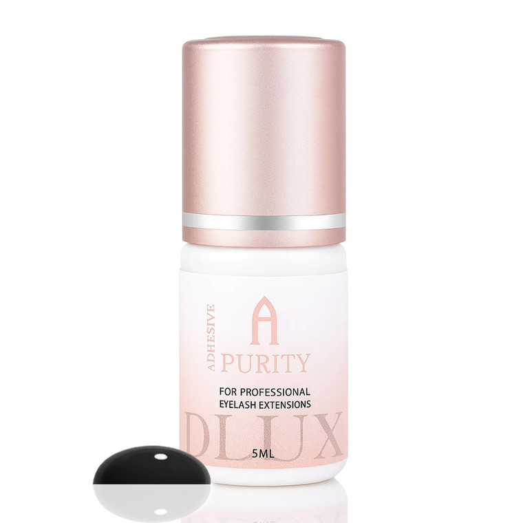 DLUX PROFESSIONAL Eyelash Extension Glue for Professionals - 8 Weeks Retention, 0.5 Sec Drying Time, Latex Free Semi Permanent Individual & Volume La