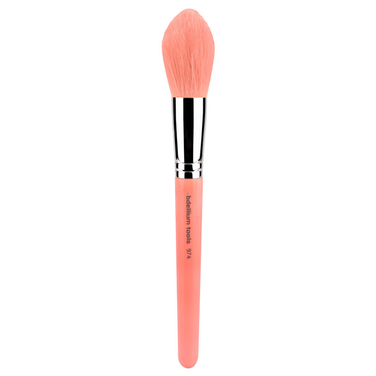 Bdellium Tools Professional Makeup Brush - Pink Bambu Series 974 Tapered Powder - With Soft Synthetic Fibers, For Sculpt & Shape (Pink, 1pc)