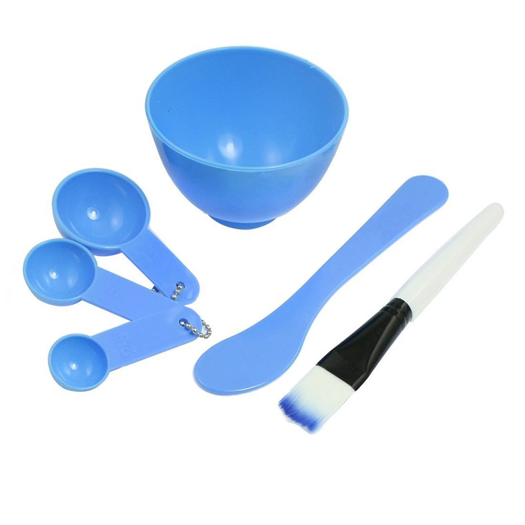 Onwon 4 in 1 Women Girl Lady Facial Skin Care DIY Mask Make Up Mixing Tool Set Kits Include Bowl Stick Brush Gauge Spoon (Blue)
