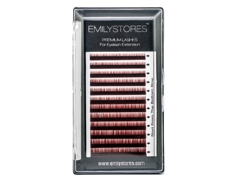 EMILYSTORES Lash Eyebrow Extensions Color Light Brown Thickness 0.10 mm Length 5/6/7/8MM Mixed Sizes 1 Tray