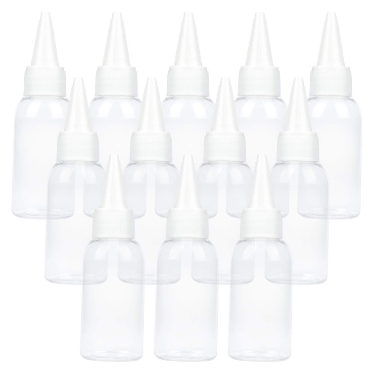 TRENDBOX 1oz / 30ml Plastic Bottle Pointed Mouth Top Cap for Essential Oils, Liquid - 12 Pack