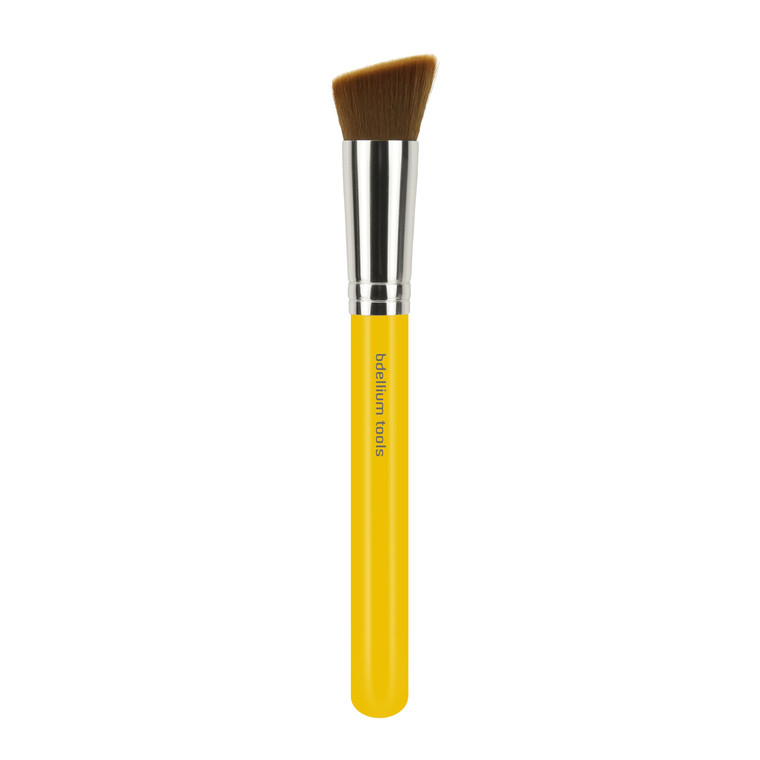 Bdellium Tools Professional Makeup Brush - Studio Series 956 Slanted Precision Kabuki - With Soft Synthetic Fibers, For Perfect Complexion (Yellow, 1