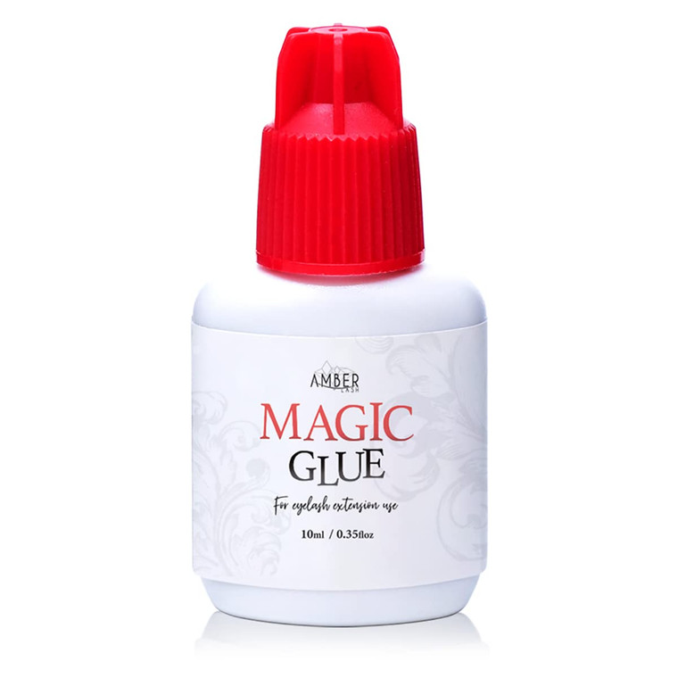 Mild Sensitive Eyelash Extension Magic Glue for Professional Lash Extensions, 1-2 Sec Dry Time & Up to 6 Weeks Retention, Black Adhesive by Amber Las