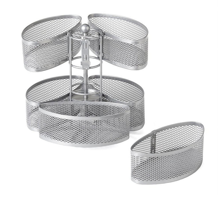 Nifty Organizing Carousel  Silver Finish, Spins 360-Degrees, Cosmetic Bathroom or Bedroom Vanity Storage, Beauty Supplies Organizer, Lazy Susan Plat