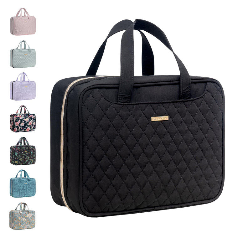 Everfun Hanging Travel Toiletry Bag Valentine's Day Gifts for Women Traveling With Leakproof Compartment Makeup Cosmetic Organizer Dopp Kit Travel Ac