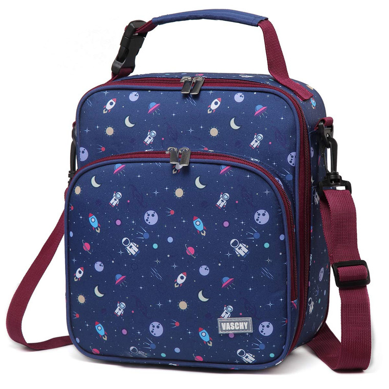 VASCHY Lunch Boxes Bag for Boys, Reusable Lunch Box Containers for Boys and Girls with Detachable Shoulder Strap, Insulated Lunch Coolers for School