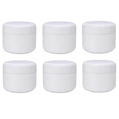 8 Oz (250g) White Plastic Jar with Dome Lid Refillable Make-up Cosmetic Jars Empty Face Cream Lip Balm Lotion Storage Container Pot Case Holder (Pack