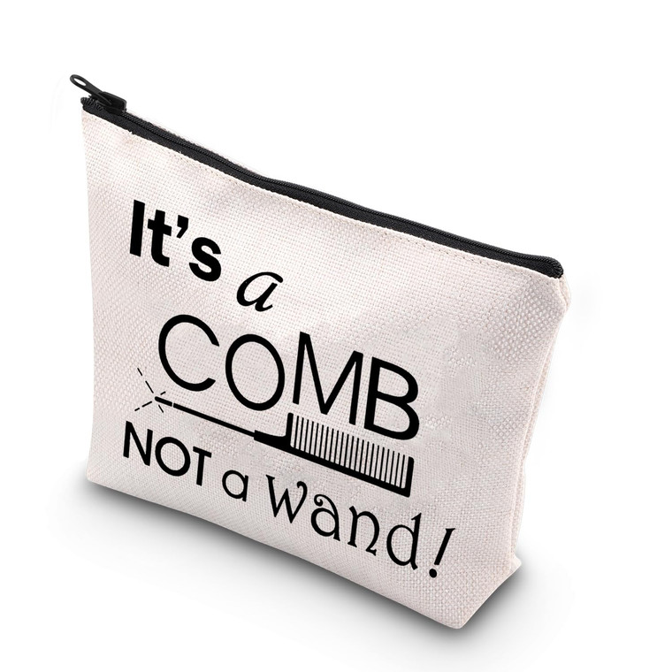 BDPWSS Hairdresser Makeup Bag Hairstylist Gift Hair Stylist Cosmetic Bag It's a Comb Not a Wand Cosmetology Graduation Gift Hair Salon Barber Gift (C