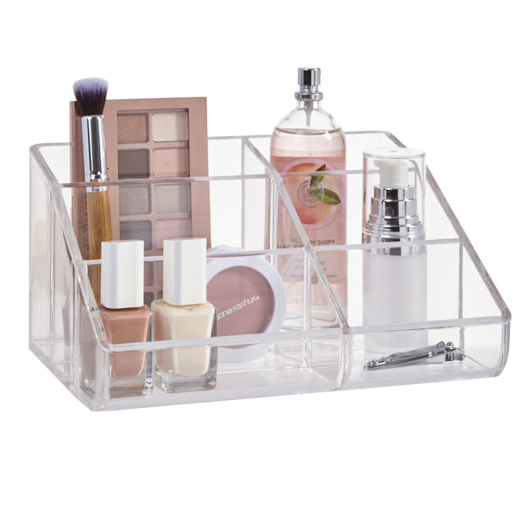 MEKBOK Makeup Organizer - Organize Cosmetics and Beauty Supplies - Acrylic Bathroom Organizers - Clear Plastic Storage Bins For Vanity
