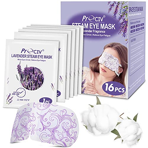 16 Packs Steam Eye Masks for Dry Eyes Self Heated Eye Mask Disposable Sleep Mask Soothing Headache Relief Dry,Hot Warm Compress for Stress Relief Rel