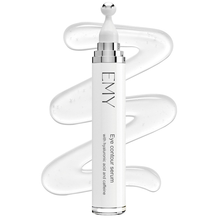 Eye Roller Serum with Caffeine & Hyaluronic Acid Reduces Dark Circles, Puffiness & Fine Lines Cooling Steel Ball Applicator Hydrating Non-Greasy Fast