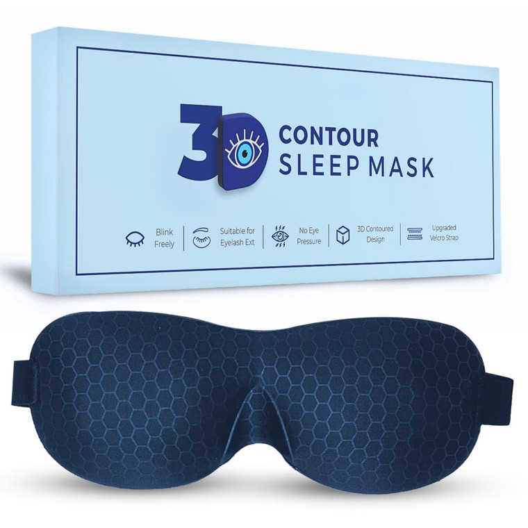 Samadhaan 3D Contoured Eye Mask for Sleeping | Sleep Mask for Side Sleepers | Eyelash Extensions with Velcro Closure | Shade Cover | Eye Sleeping Mas