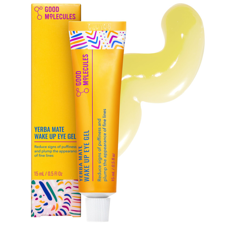 Good Molecules Yerba Mate Wake Up Eye Gel - Hydrating Under Eye Gel Cream with Hyaluronic Acid and Caffeine - Target Dark Circles and Puffiness - Ski