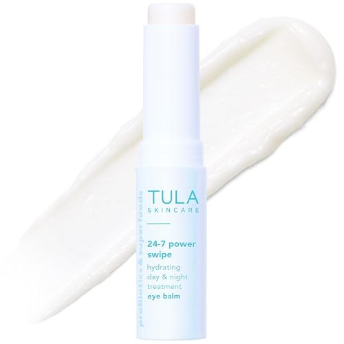 TULA Skin Care 24-7 Power Swipe Hydrating Eye Balm - Dark Circle Treatment, Instant Brightening, Portable - 0.23oz