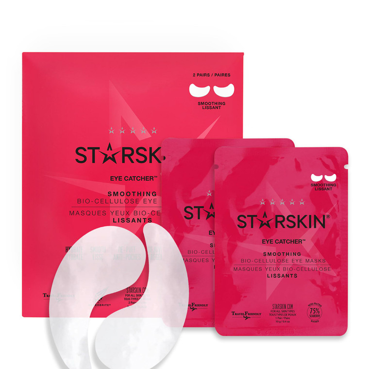 STARSKIN Eye Catcher 2 Pairs, Bio-Cellulose Under Eye Patches, for Dark Circles, Wrinkles, Eye Bags & Puffy Eyes, Brightening & Refining Under Eye Tr