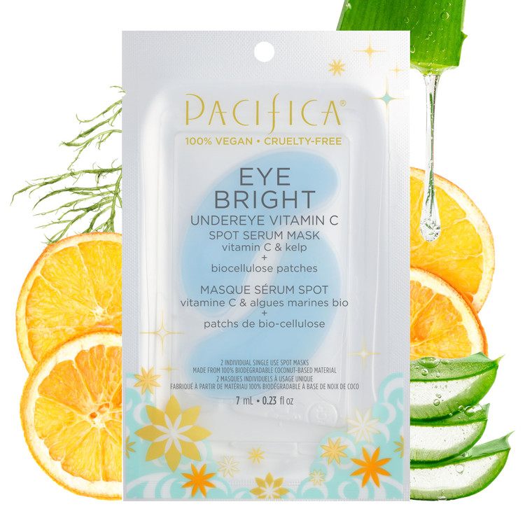 Pacifica Undereye Spot Serum Mask  Bright Eye Vitamin C Mask for Dark Circles & Hydration, Brightening Under Eye Treatment, Vegan & Cruelty-Free, 1