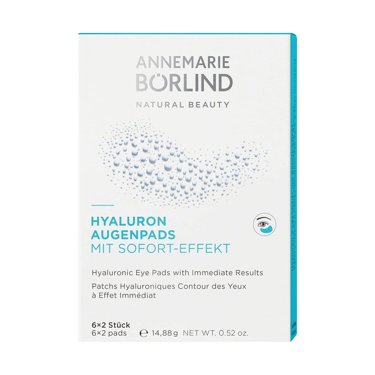 ANNEMARIE BÖRLIND Hyaluronic Acid Under Eye Mask  Vegan Eye Patches for Puffy Eyes with Tremella and Konjac Root Remove Under Eye Bags Instantly 