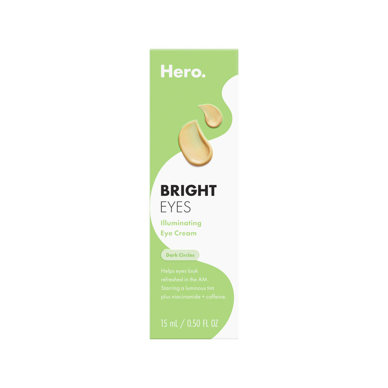 HERO COSMETICS Bright Eyes Illuminating Eye Cream - Reduces the Look of Dark Circles With Multiple Applications - Featuring a Stainless Steel Tip for