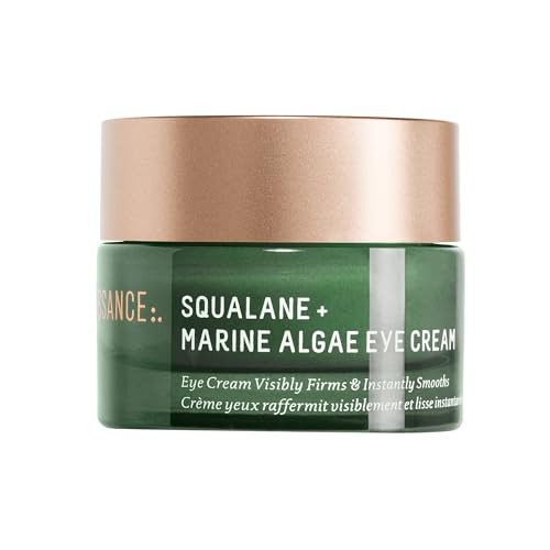 BIOSSANCE Squalane and Marine Algae Eye Cream - Anti-Aging Under Eye Cream for Fine Lines, Wrinkles, and Puffiness - Hydrating & Lifting Formula with