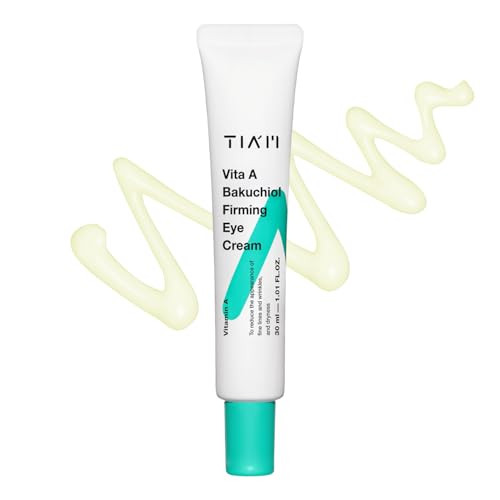 TIAM Vita A Bakuchiol Firming Eye Cream, 1.01 fl oz, Retinol Alternative Anti-Aging Cream for Wrinkles, Dark Circles, and Puffiness, Fragrance-Free U