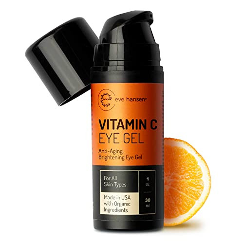 Eve Hansen Vitamin C Eye Gel Under Eye Cream for Dark Circles and Puffiness - Anti-Aging Repair Cream with Hyaluronic Acid - Rejuvenating Treatment f