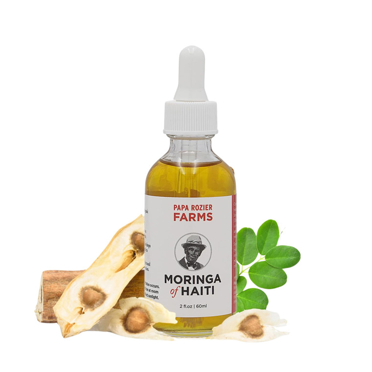 Papa Rozier Farms Moringa Oil of Haiti 2oz - Grown On Our Farms, Crushed In Our Farmhouse in Brooklyn - Undiluted, Cold Pressed, And Unrefined For Ha