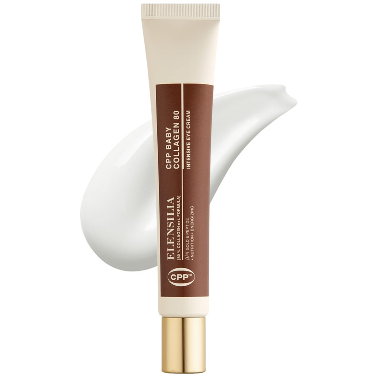Elensilia CPP Baby Collagen 80 Snail Mucin Intensive Eye Cream 1.01 Fl. Oz - Size and Collagen Peptide Concentration Upgraded, Matrixyl 3000, Haloxyl