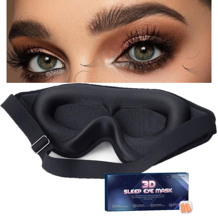 Eye Mask for Lash Extensions, Sleep Mask for Side Sleeper, Eyelash Sleeping Mask for Extensions,100% Block Out Light Sleeping Eye Mask for Women Men,