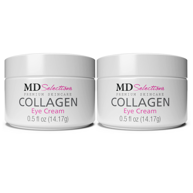 MD Selections Collagen Eye Cream with Hyaluronic Acid, Under Eye Cream for Puffiness, Under Eye Bags, Hydrating Under Eye Cream, Eye Skin Care, 0.5+0