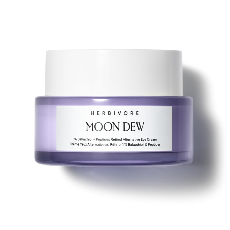 HERBIVORE Moon Dew 1% Bakuchiol + Peptides Retinol Alternative Anti Aging Eye Cream Reduces Fine Lines, Wrinkles & Puffiness, Plant-based, Vegan, Cru