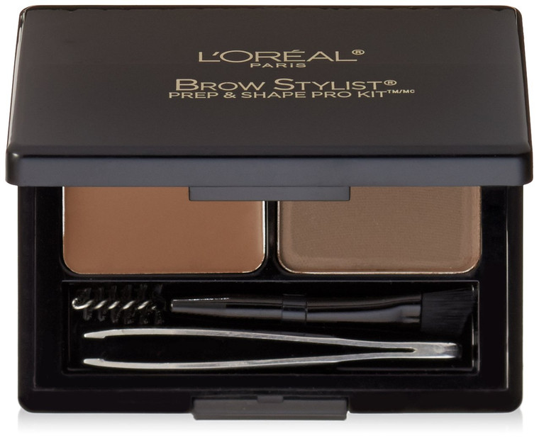 L'Oréal Paris Brow Stylist Prep and Shape Pro Brow Kit, Medium To Dark, 0.12 oz.