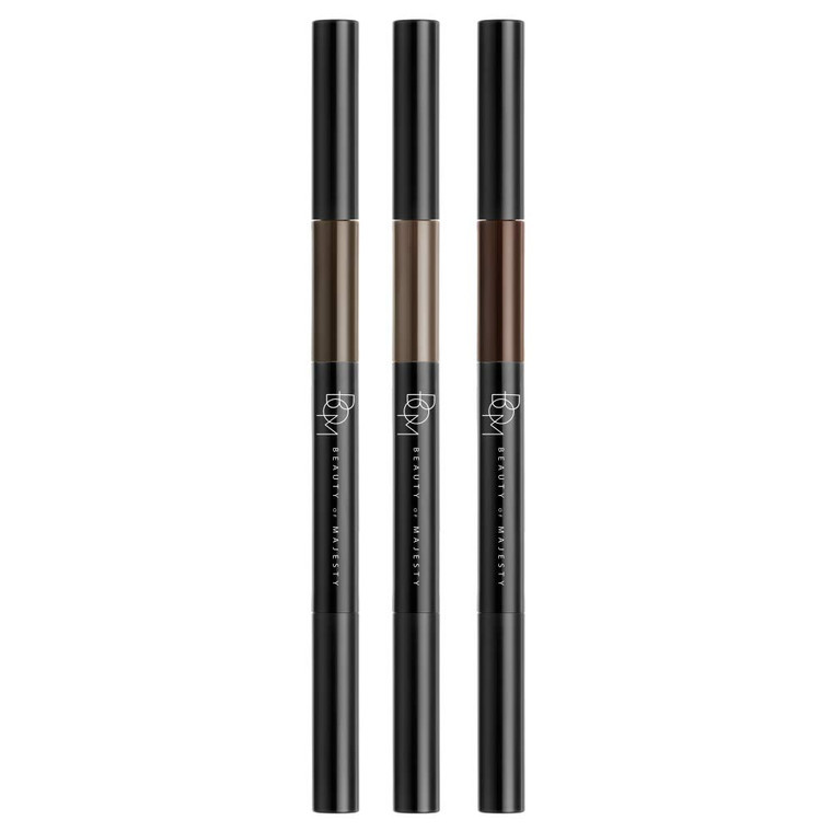 BOM COSMETICS 3in1 Triple Edge Eyebrow #03 CHOCO BROWN 0.03 oz. Waterproof Soft Formula, Twist-Up Type, Pencil, Smudge Cushion & Screw Brush in One,