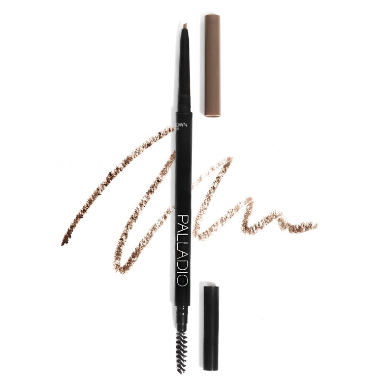 Palladio Beauty Brow Definer Pencil, Ultra Precise Twist-Up Eye Brow Pencil with Long-Staying Power, Spooley Brush Blends Color for Natural Finish, N