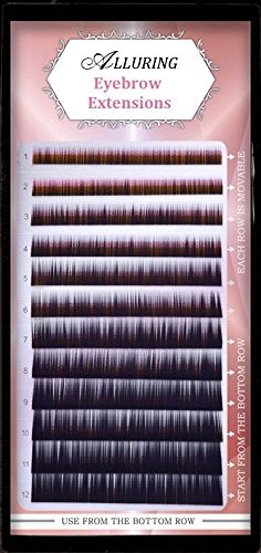 Alluring Black Brow Extensions Natural Curl Mixed Size from 4mm to 8mm
