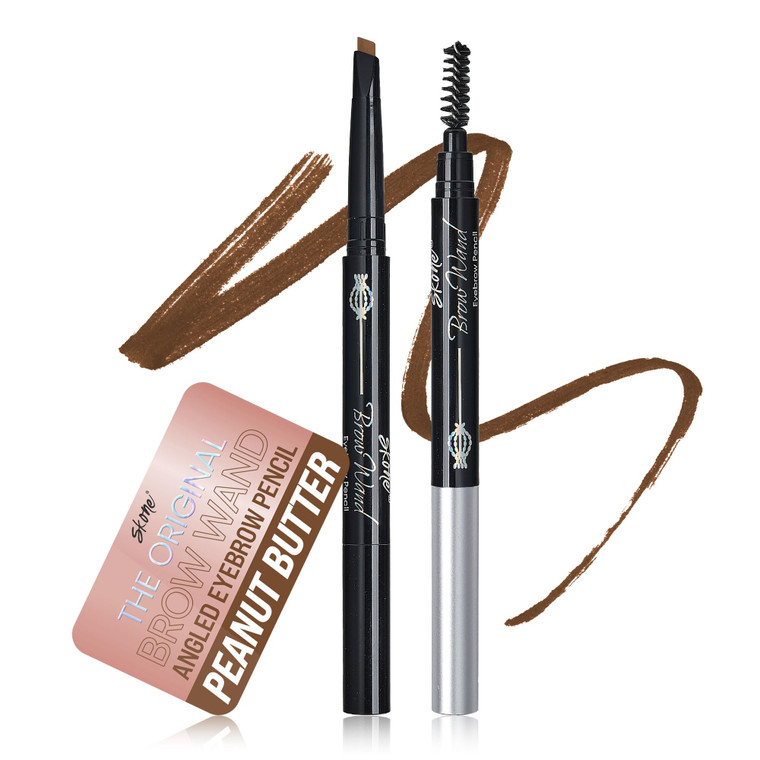 Skone Cosmetics The Original Brow Wand Eyebrow Pencil with Brush - Dual-Sided Retractable Waterproof Long-Lasting Brown Eye Brow Pencils for Women wi