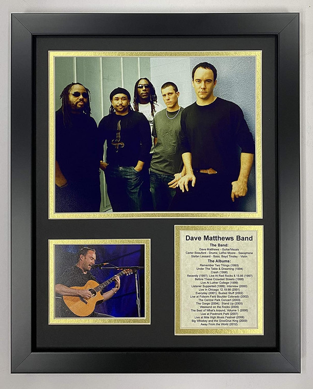 Dave Matthews Band Collectible | Framed Photo Collage Wall Art Decor - 12"x15" | Legends Never Die (16212U)